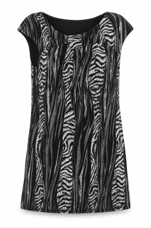 Front view of Roman women’s black a-line, size M