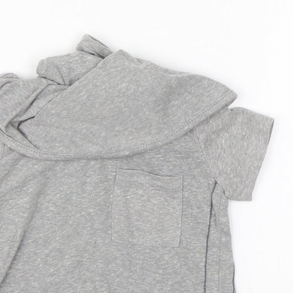 Close-up detail of Next girls’ grey basic t-shirt, size 12-18, months