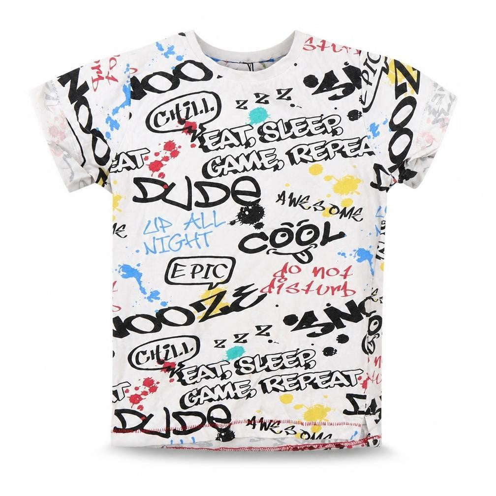 Snooze Boys White   Basic T-Shirt Size 6 Years
