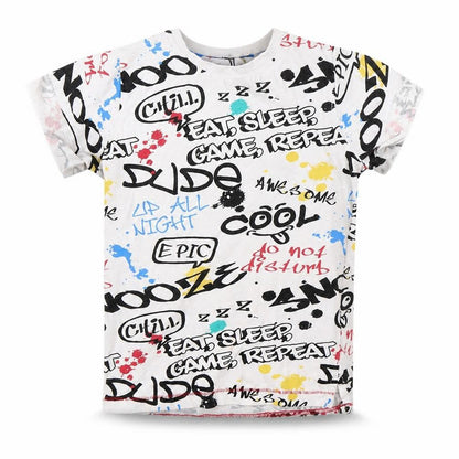 Snooze Boys White   Basic T-Shirt Size 6 Years