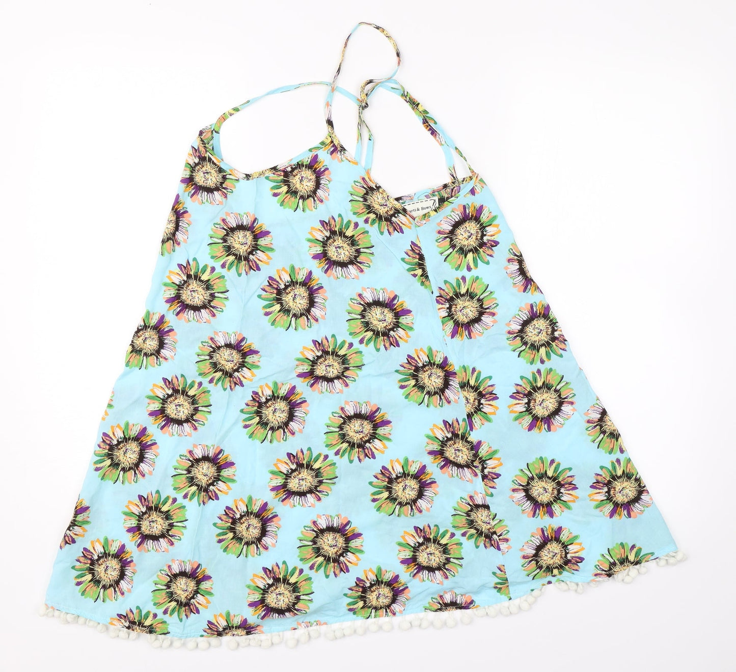 Hearts & Bows Womens Blue Floral  Basic Blouse Size 6