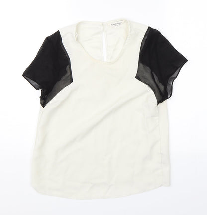 Additional front view of Miss Selfridge women’s white basic blouse, size UK 6