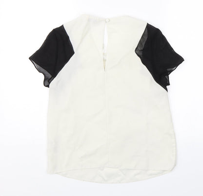 Back view of Miss Selfridge women’s white basic blouse, size UK 6