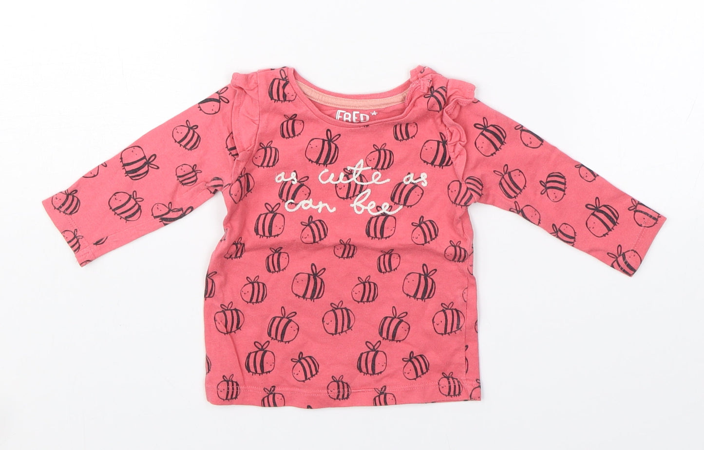 F&F Girls Pink   Basic T-Shirt Size 0-3 Months