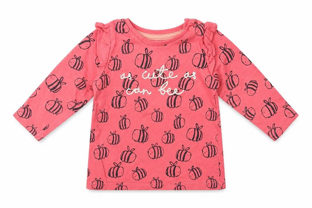 F&F Girls Pink   Basic T-Shirt Size 0-3 Months