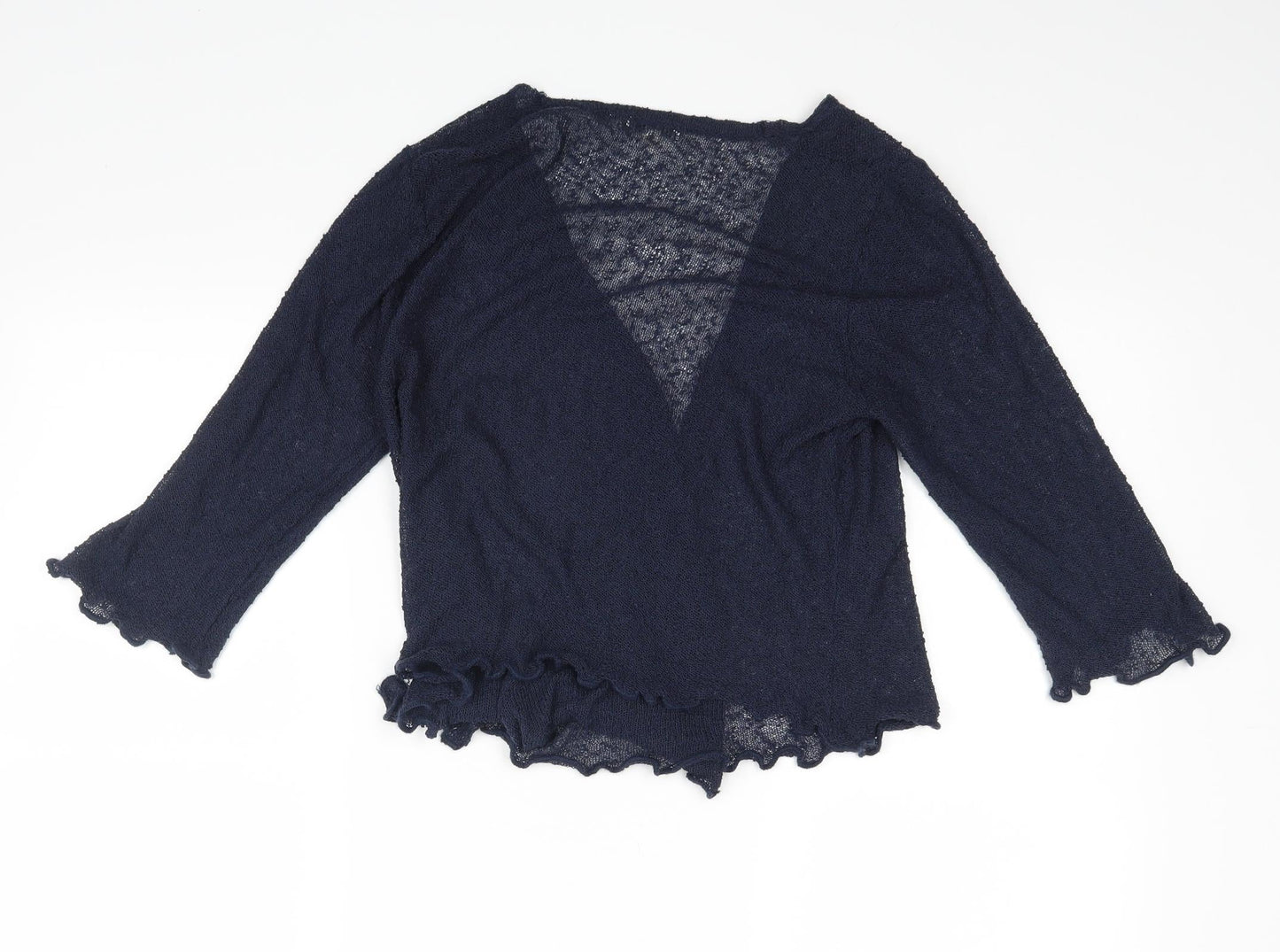 Text Womens Blue   Basic Blouse Size S