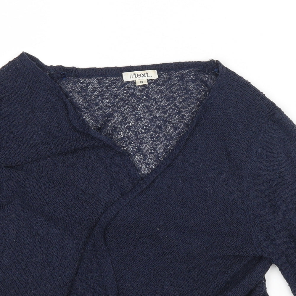Text Womens Blue   Basic Blouse Size S