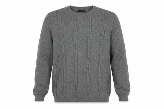 Front view of ASOS men’s grey jumper, size 2XL