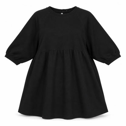 Front view of ASOS women’s black rayon a-line, size UK 10