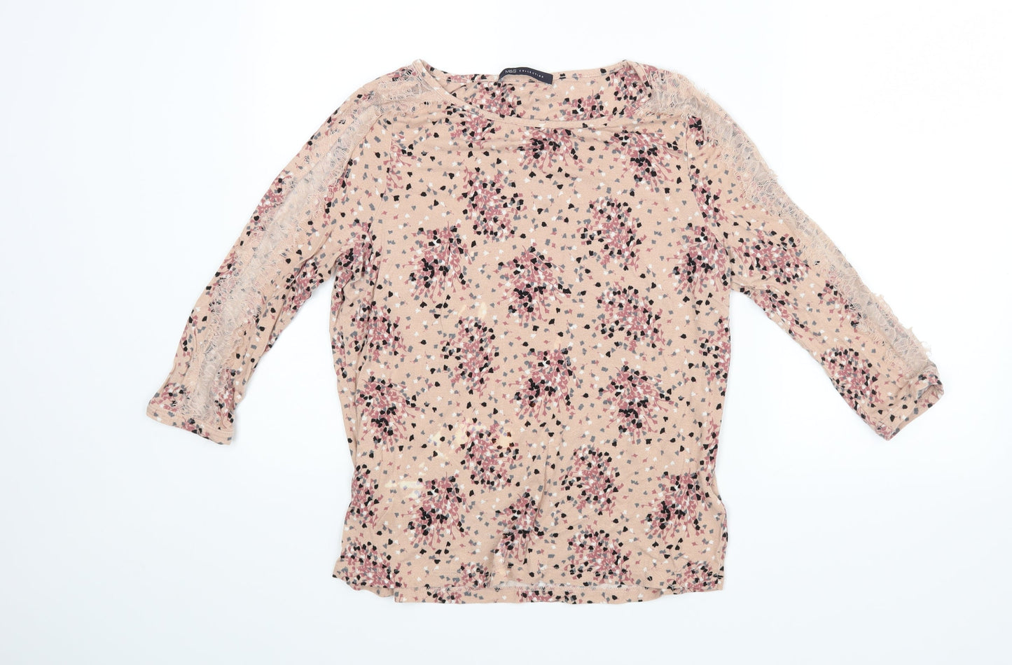 M&S Womens Pink Floral  Basic Blouse Size 12