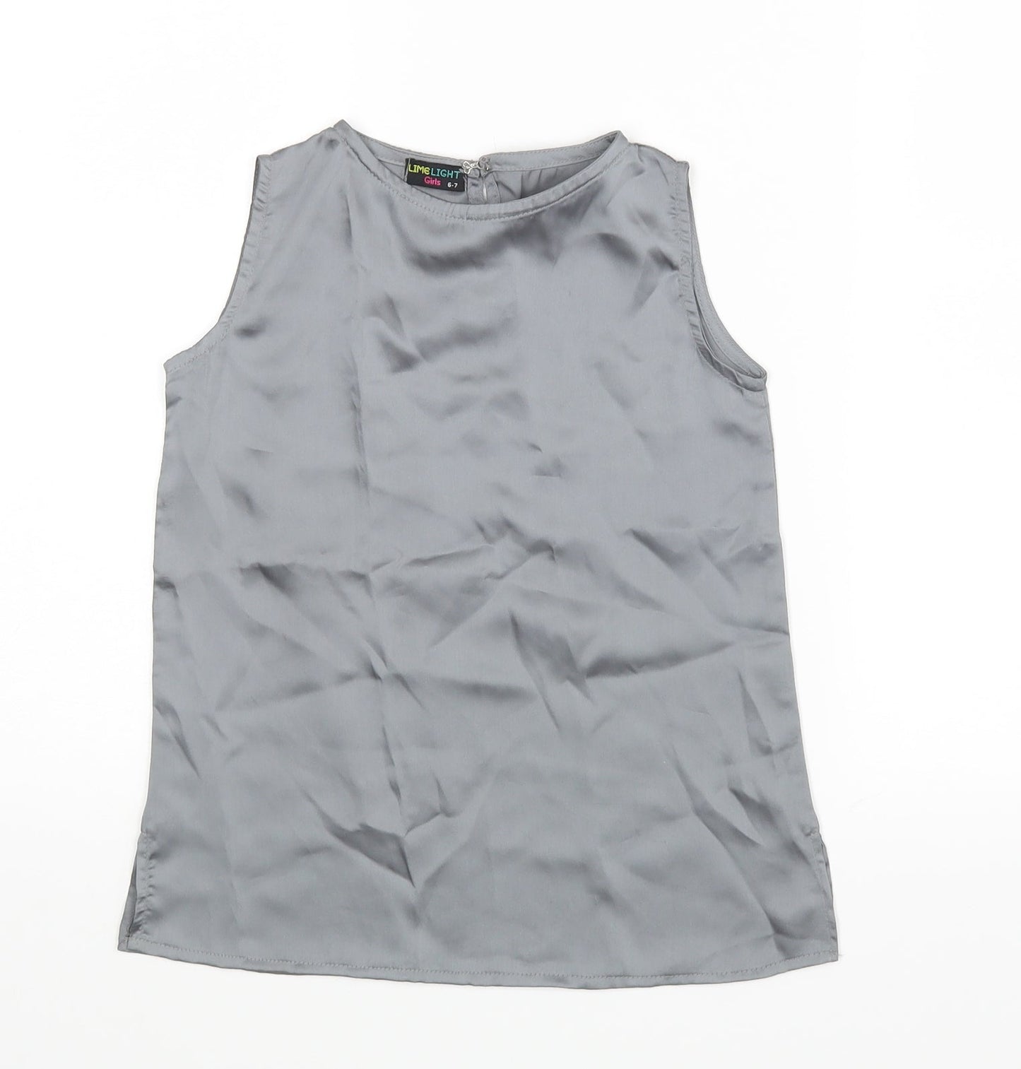 Lime Light Girls Silver   Basic Blouse Size 6-7 Years