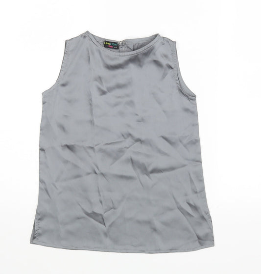 Lime Light Girls Silver   Basic Blouse Size 6-7 Years