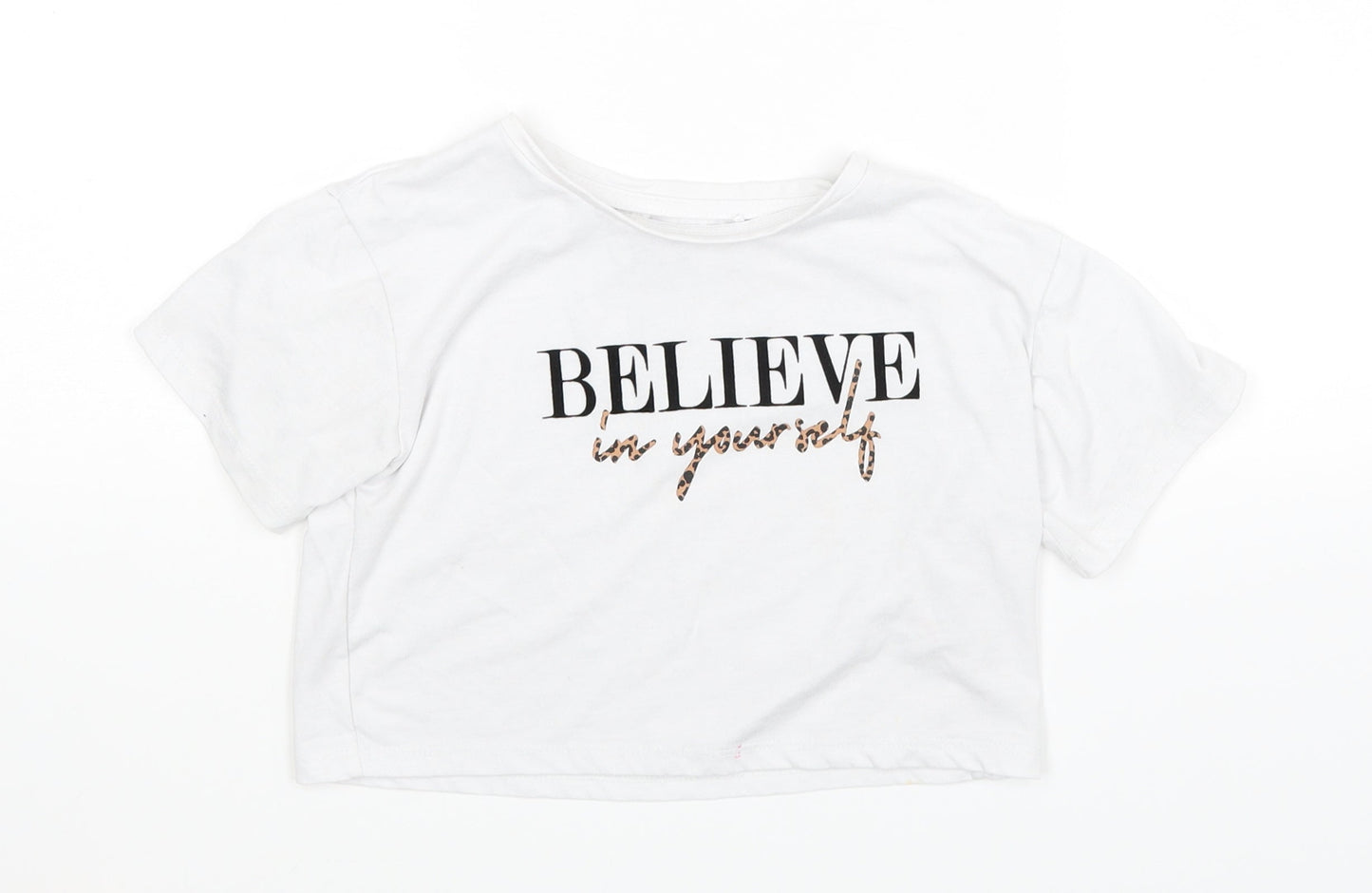 George Girls White   Basic T-Shirt Size 3-4 Years