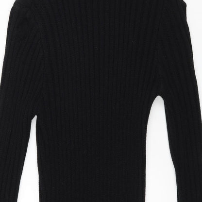 Brand and care label for In the Style women’s black jumper, size M