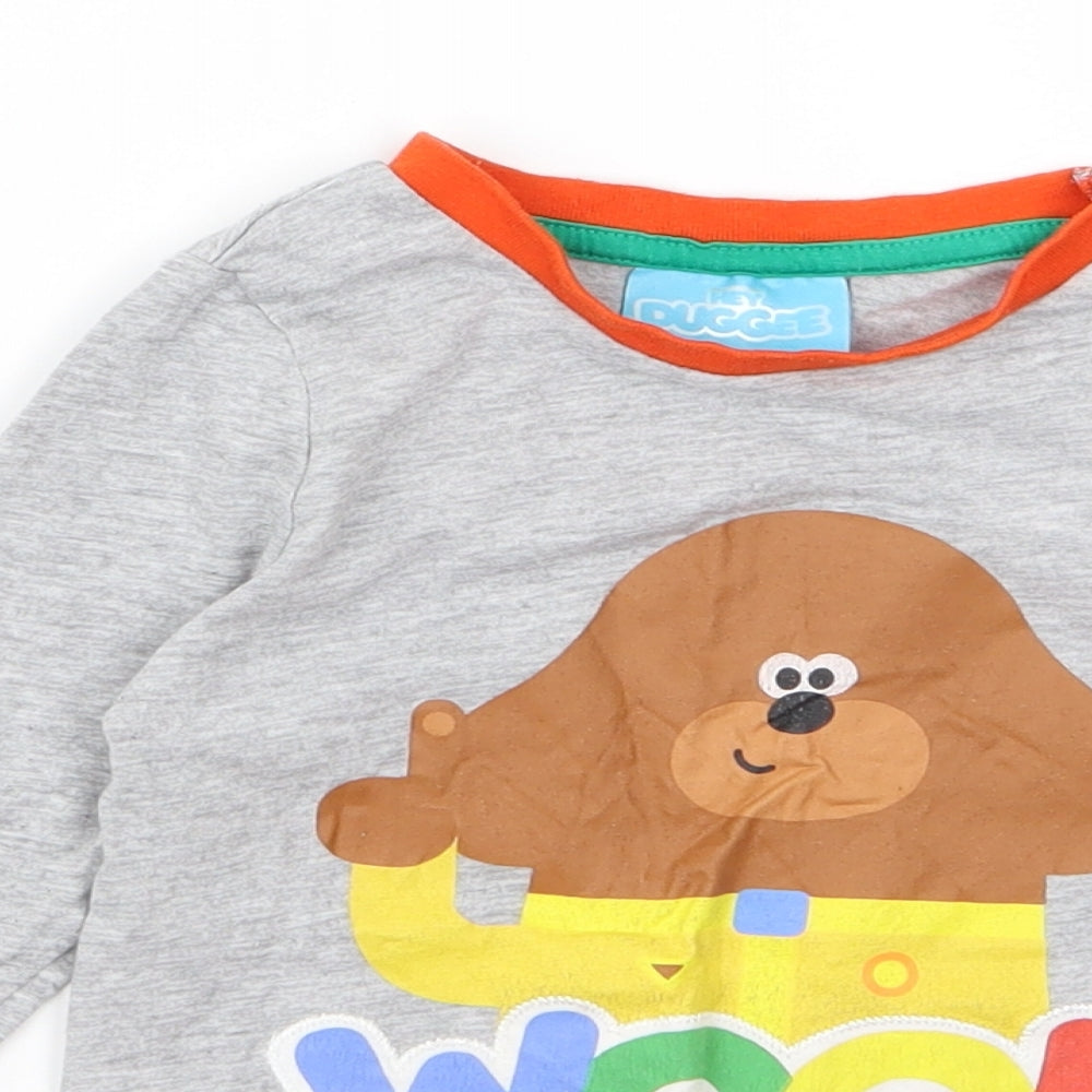 hey duggie Baby Grey   Basic T-Shirt Size 12 Months  - dog