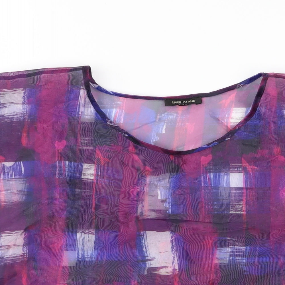 River Island Womens Purple   Basic T-Shirt Size 14