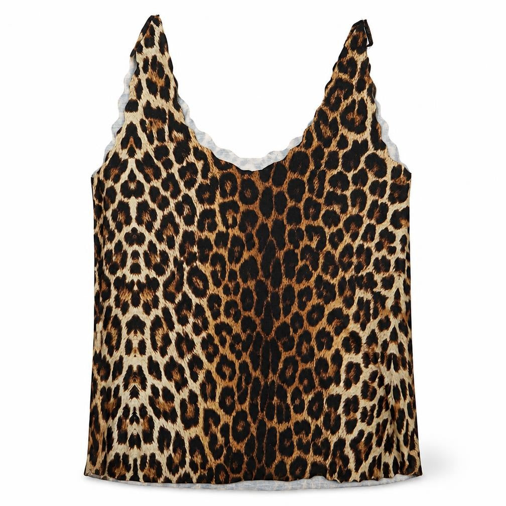 Boohoo Womens Black Animal Print  Basic Tank Size S