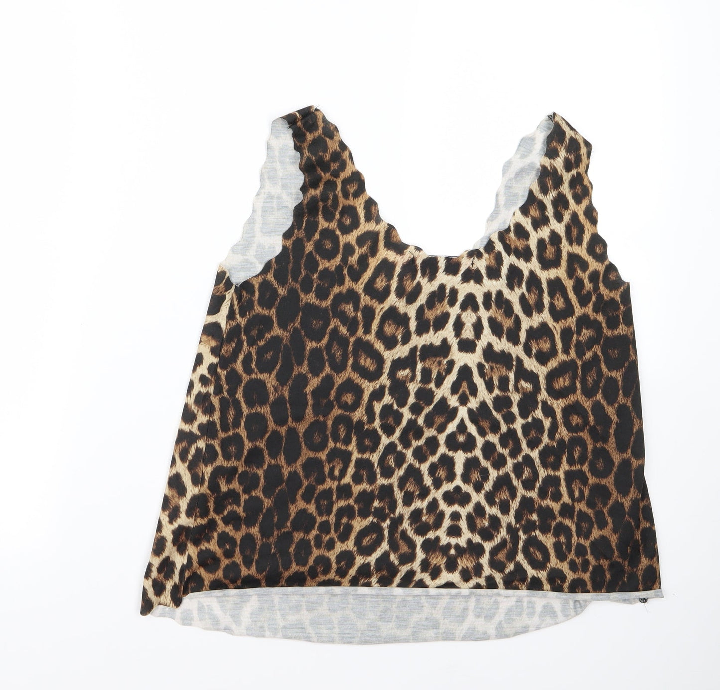 Boohoo Womens Black Animal Print  Basic Tank Size S