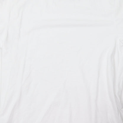 Brand and care label for Red Herring women’s white basic t-shirt, size M