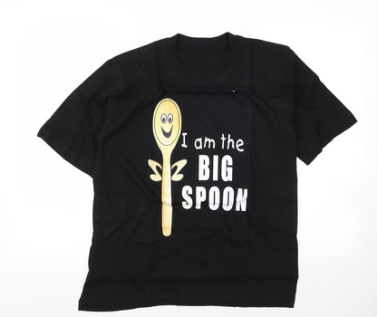 Preworn Womens Black   Basic T-Shirt Size M  - spoon