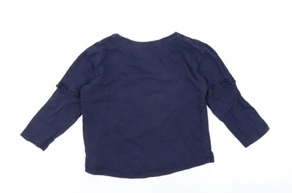 Back view of Next girls’ blue basic t-shirt, size 2-3, years - stay magical