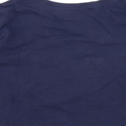 Brand and care label for Next girls’ blue basic t-shirt, size 2-3, years - stay magical