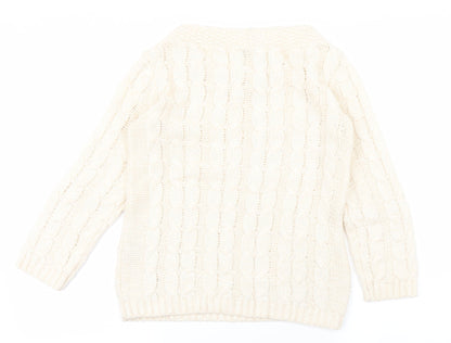 Back view of Miss Selfridge women’s white jumper, size UK 6