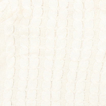 Brand and care label for Miss Selfridge women’s white jumper, size UK 6