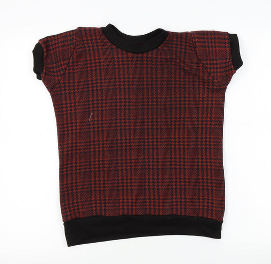 H&M Womens Red Plaid  Pullover Jumper One Size