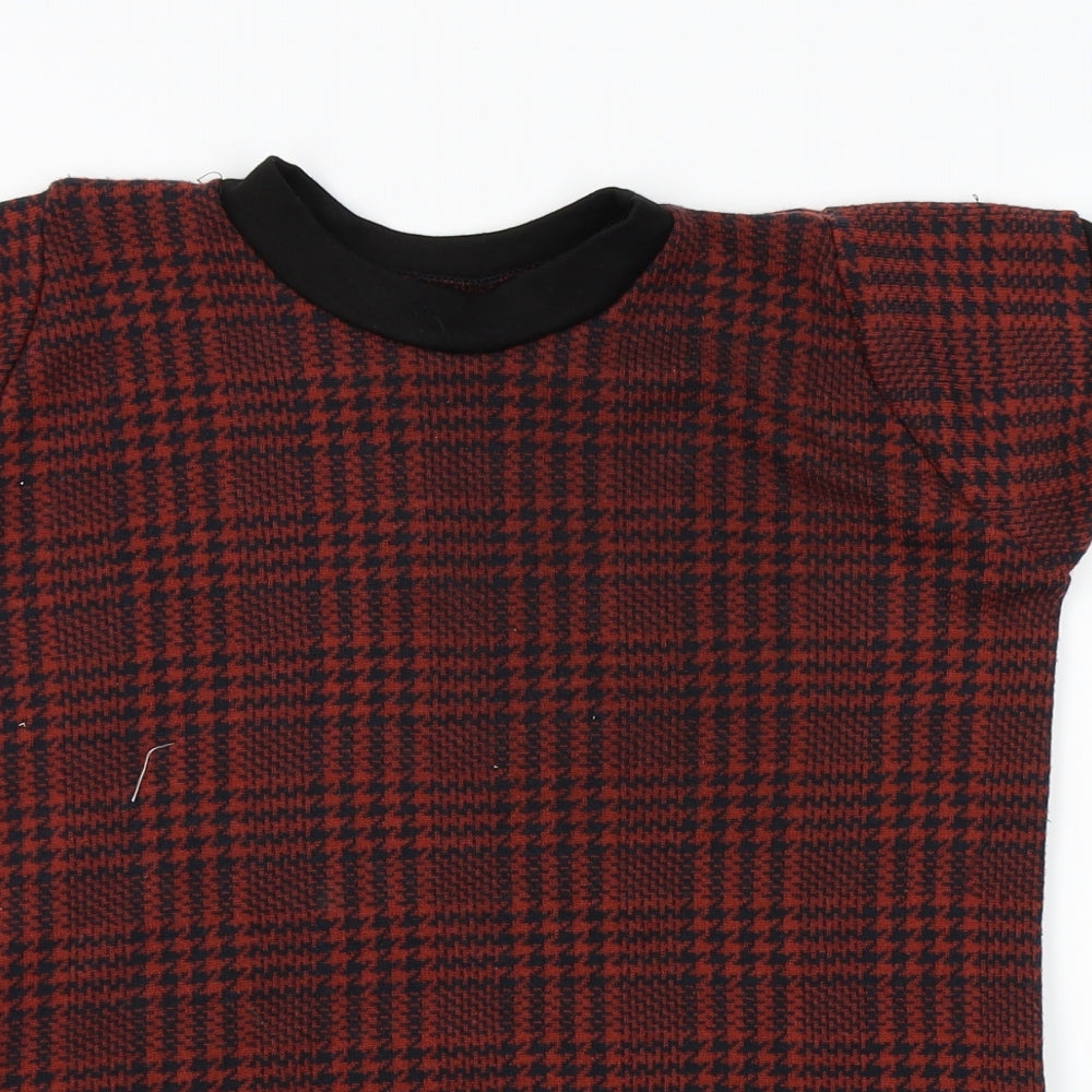 H&M Womens Red Plaid  Pullover Jumper One Size