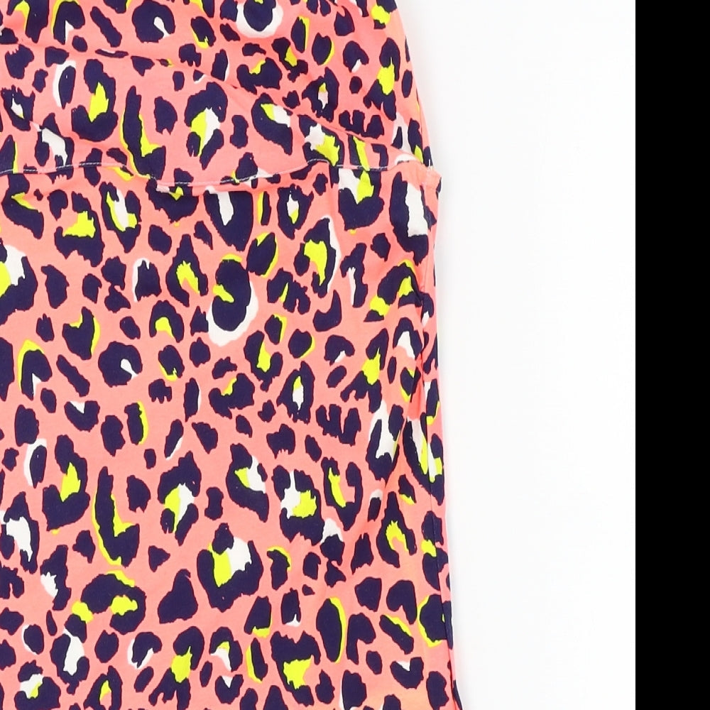 Matalan Womens Pink Animal Print  Basic Blouse Size 10  - strapless