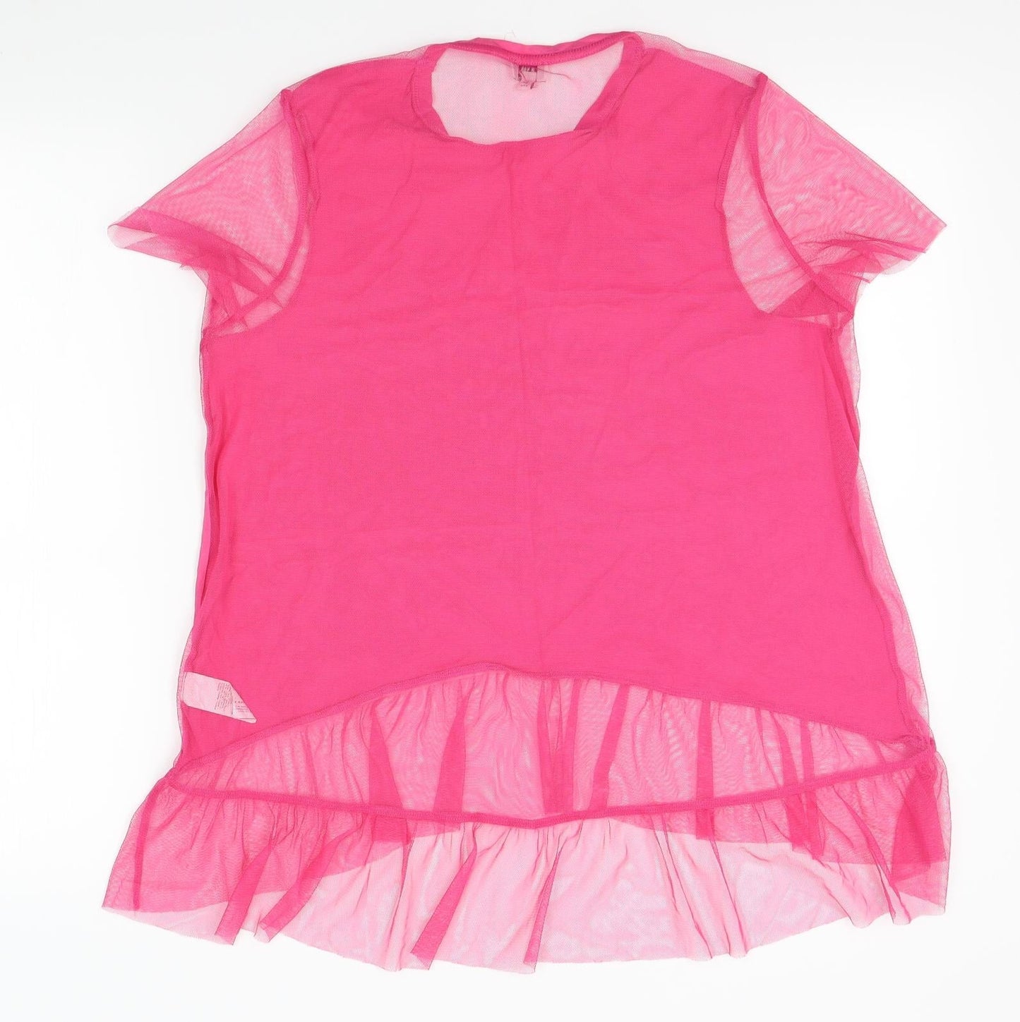 River Island Womens Pink   Basic Blouse Size 10  - sheer back