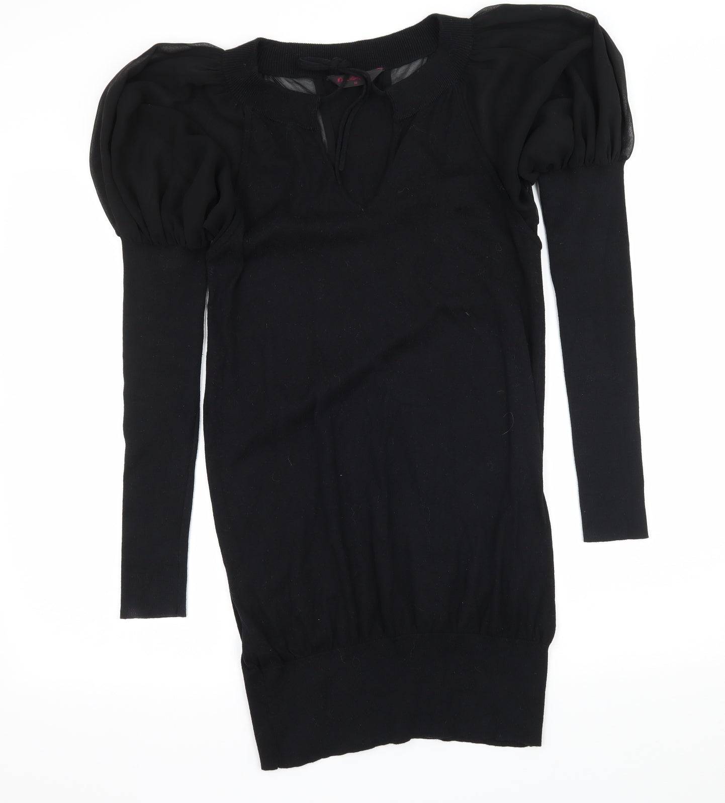 Miss Selfridge Womens Black  Knit Pullover Jumper Size 10