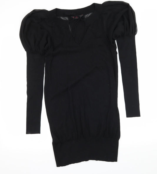 Miss Selfridge Womens Black  Knit Pullover Jumper Size 10
