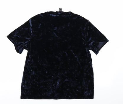 Back view of Atmosphere women’s blue basic t-shirt, size UK 10