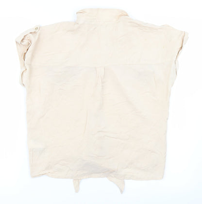 Oasis Womens Beige   Basic Button-Up Size 12