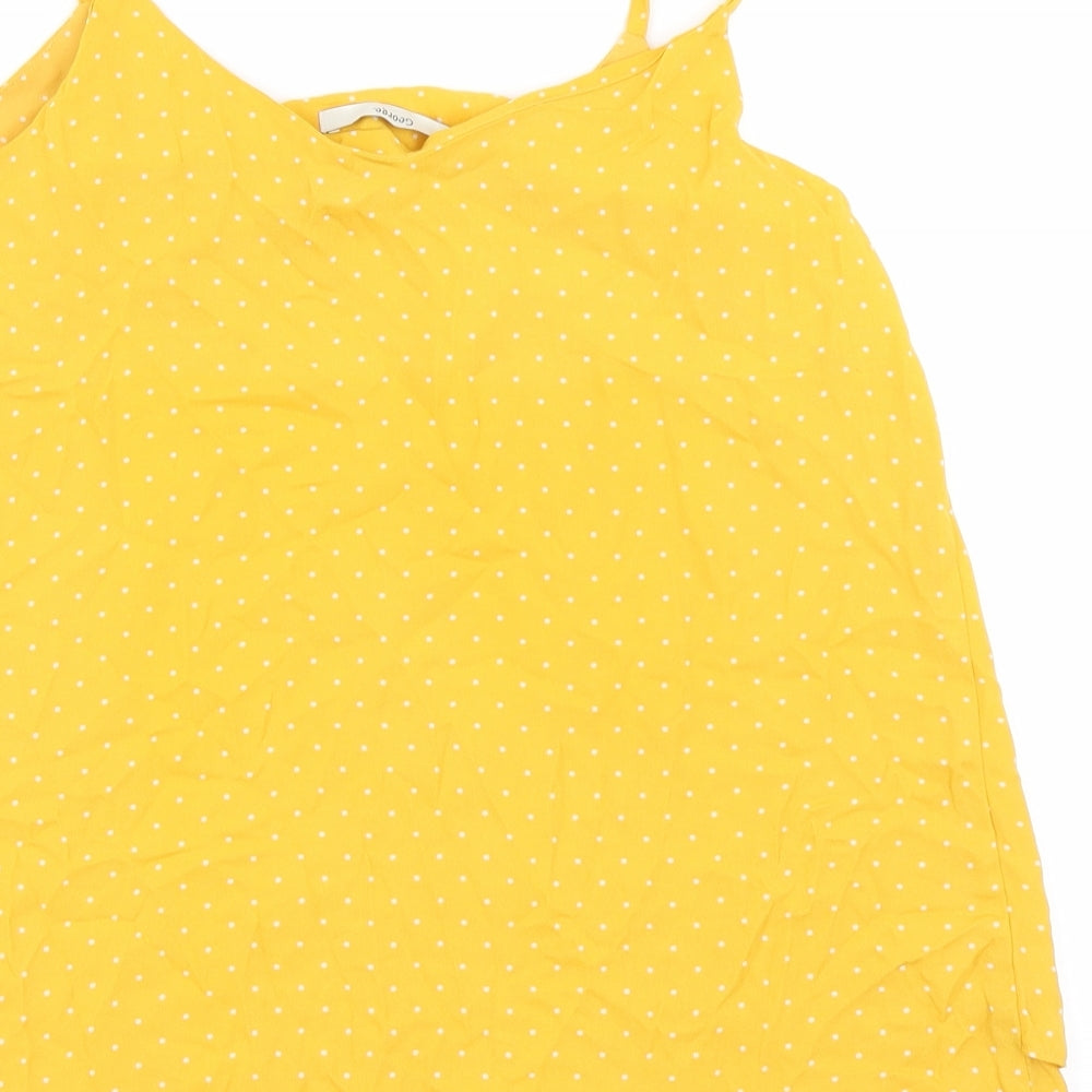 George Womens Yellow Polka Dot  Camisole Blouse Size 10