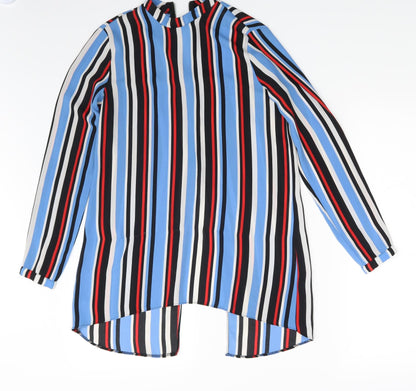 Back view of Atmosphere women’s multicoloured striped basic blouse, size UK 6