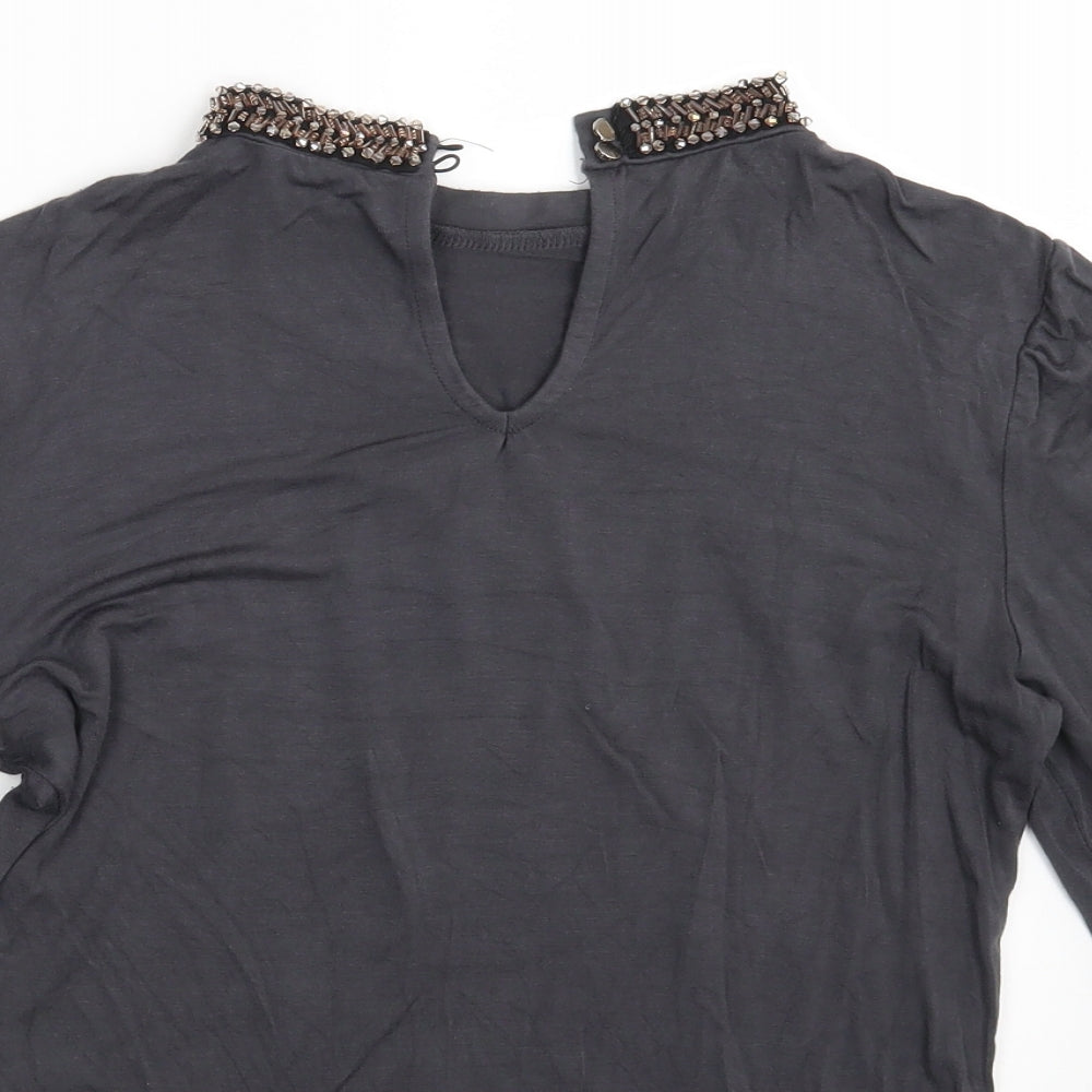 Oasis Womens Grey   Basic T-Shirt Size S