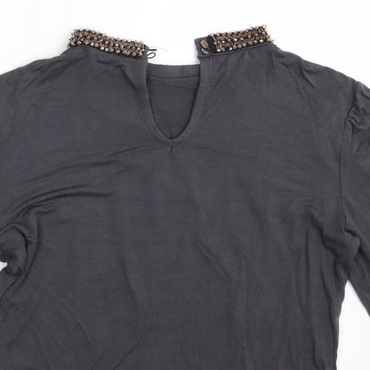 Oasis Womens Grey   Basic T-Shirt Size S