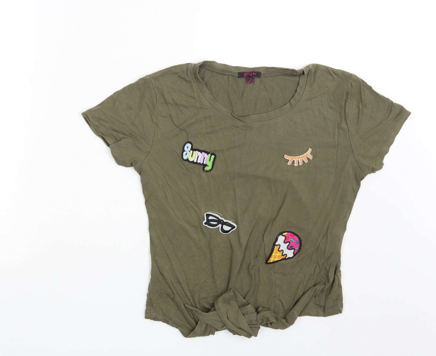Ginger Womens Green   Basic T-Shirt Size M