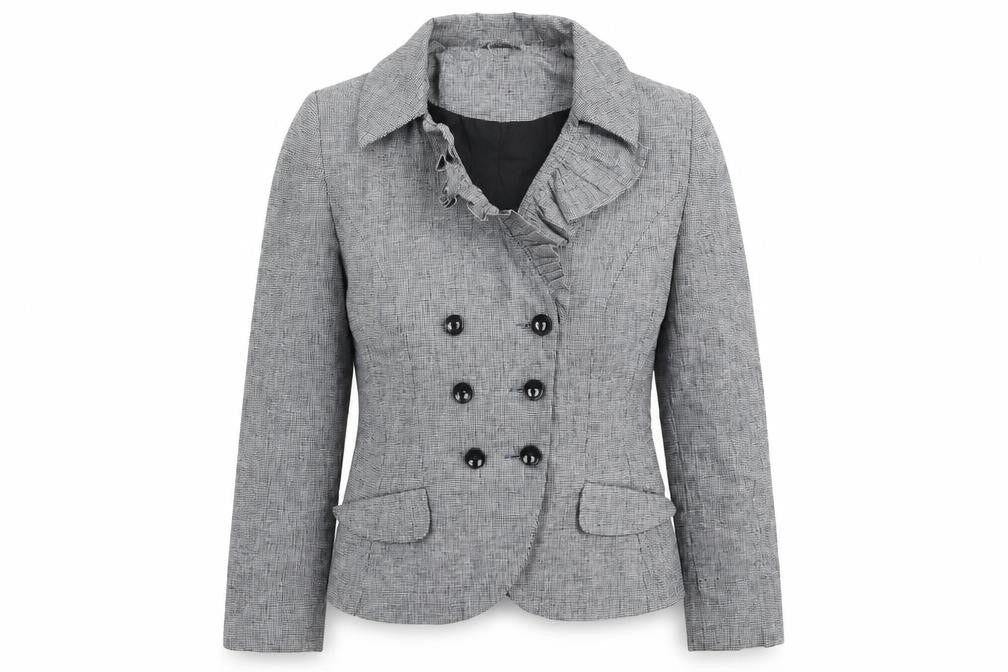Topshop Womens Grey Houndstooth  Jacket Blazer Size 10