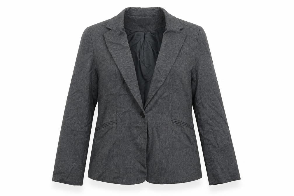 Papaya Womens Grey Striped  Jacket Suit Jacket Size 16
