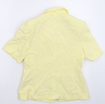 Back view of C&A women’s yellow jacket blazer, size UK 12