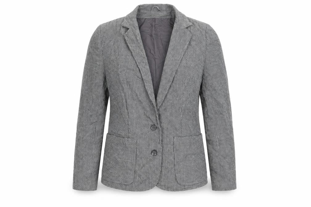 Preworn Womens Grey Houndstooth  Jacket Blazer Size 12