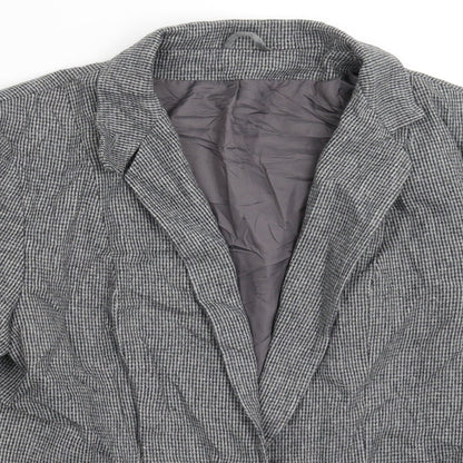Preworn Womens Grey Houndstooth  Jacket Blazer Size 12