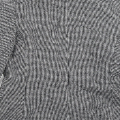 Preworn Womens Grey Houndstooth  Jacket Blazer Size 12
