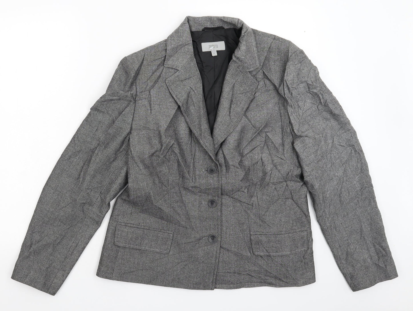 Marks and Spencer Womens Grey   Jacket Suit Jacket Size 16