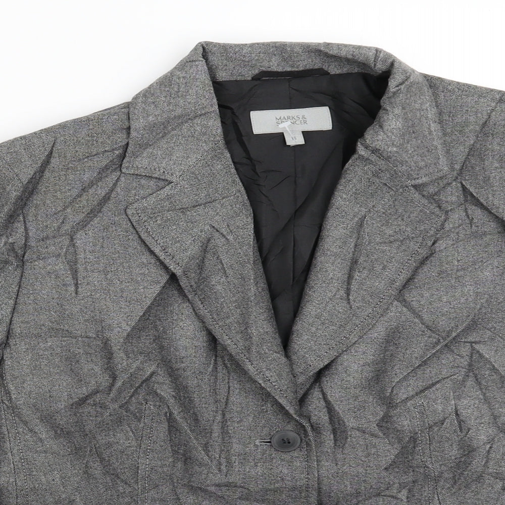 Marks and Spencer Womens Grey   Jacket Suit Jacket Size 16