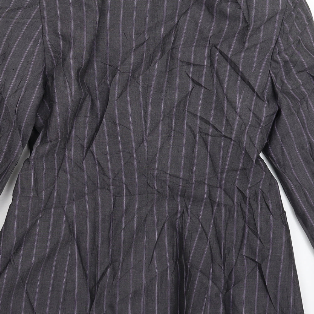 Luis Civit Womens Grey Striped  Jacket Suit Jacket Size 8